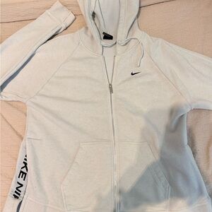Nike Women's Light Gray Full-Zip Hoodie